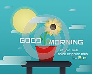 A High-end Good morning E-card illustration photo