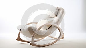 High End Large Modern Comfy Rocking Chair In Beige