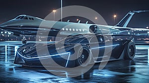 High-End Luxury Car Showroom with Luxury Sedans photo