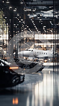 High-End Luxury Car Showroom with Luxury Sedans photo