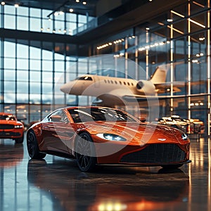 High-End Luxury Car Showroom with Luxury Sedans photo