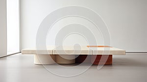 High End Modern Comfy Organic Modular Coffee Table In Light Beige