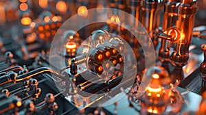 High-End Quantum Computer Technology Close-Up Generative AI