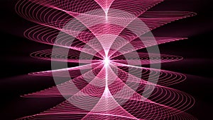 Futuristic abstract wireframe design creating a glowing, dynamic 3D geometric vortex.