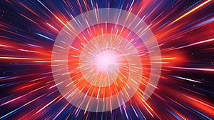 High-energy particles explosion. Star explosion with particles. Star warp and Wormhole. Ai Generated