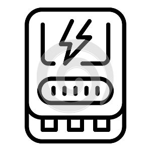 High energy powerbank icon outline vector. Usb cable