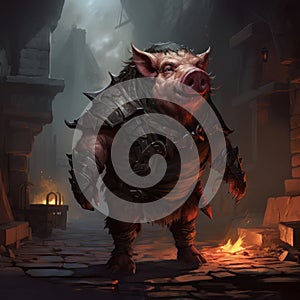 High Fantasy Pig Art Inspired By Darkest Dungeon