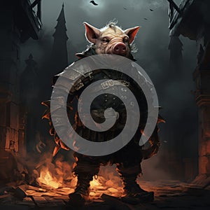 High Fantasy Pig Art Inspired By Darkest Dungeon