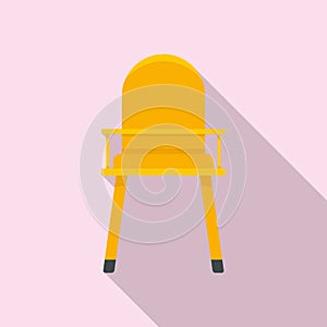 High feeding chair icon, flat style
