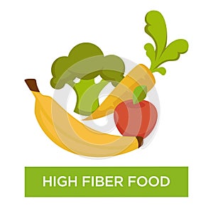 High fiber food fruit and vegetable nutrition