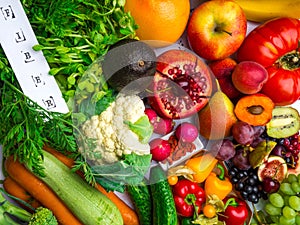 High fiber foods background. Flat lay