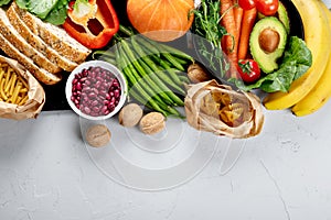 High Fiber Foods., Healthy balanced dieting concept