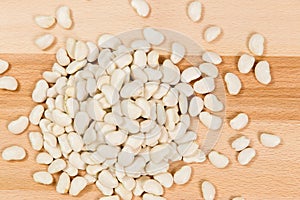 High Fiber White Lima Beans on a Cutting Board