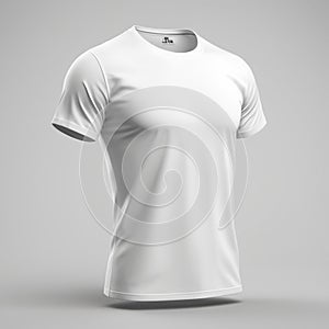 High-Fidelity 3D Rendered White T-Shirt Mockup Ultra HD Quality, HDR, Detailed, on White Background