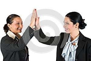 High five business woman