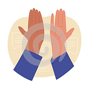 High Five Hands Gesture Concept Illustration