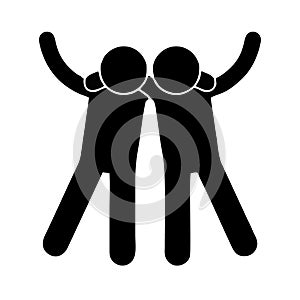 High five icon isolated on white background from teamwork collection.