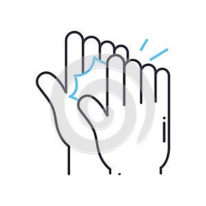 high five line icon, outline symbol, vector illustration, concept sign