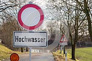 High flood, road closed