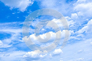 High fluffy abstract clouds blue sky background fresh air in sunny day. beauty natural view bright light with copy space . no peop