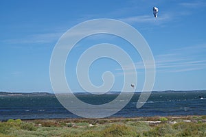 High flying kitesurfer