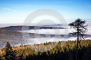 High fog over the Taunus low mountain range