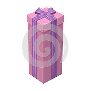 A high gift box, for a high and narrow gift.Gifts and Certificates single icon in cartoon style vector symbol stock