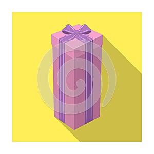 A high gift box, for a high and narrow gift.Gifts and Certificates single icon in flat style vector symbol stock