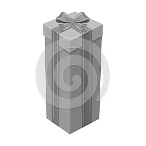 A high gift box, for a high and narrow gift.Gifts and Certificates single icon in monochrome style vector symbol stock