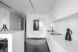 High gloss elegant white kitchen