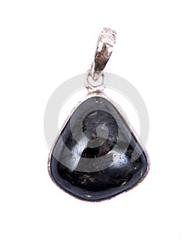 High grade genuine nuummite from Greenland pendant in sterling silver