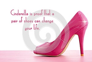 High Heel Shoe with Famous Quote