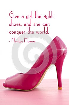 High Heel Shoe with Famous Quote