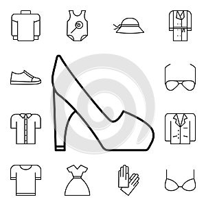 High heel shoes icon. Detailed set of clothes icons. Premium quality graphic design. One of the collection icons for websites, web