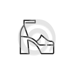 High heel shoes line icon