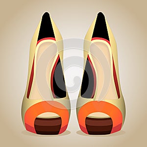 A High-Heeled Shoes. Isolated Vector Illustration