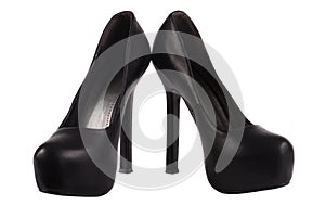 High heels black shoes