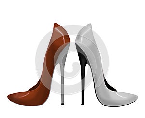 high heels red white women shoes fashion stiletto