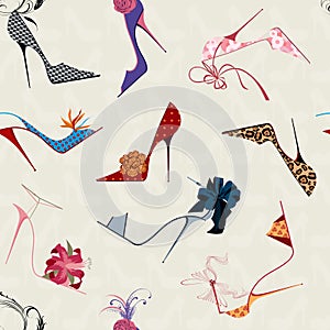 High heels seamless pattern photo