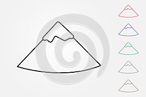 High hill icon vector using colorful lines on white background