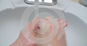 High hygiene standards by washing hands thoroughly to avoid covid-19 virus