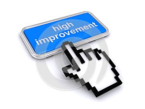 high improvement button on white