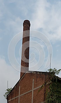 High industry chimney with blue sky