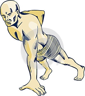 High Intensity Interval Training Push-up Etching photo