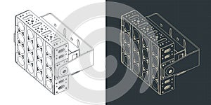 High intensity LED light for outdoor rated isometric blueprints