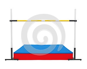 High Jump Landing Mat and Bar Isolated