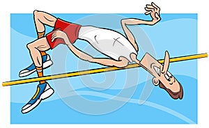 High jump sportsman cartoon