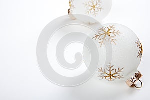 High Key Christmas Bulbs on White Background