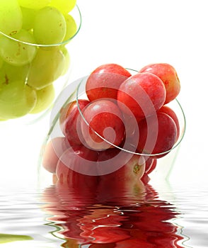 High key grapes in glass