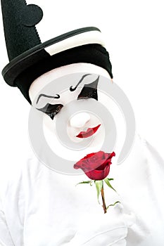 High key pierrot with rose photo
